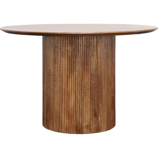 Agustin Dining Table by Arch & Plane in medium brown. Made from mango wood in a unique style.