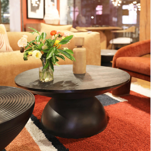 Bermudes Coffee Table by Arch & Plane in black sandblasted. Made from iron, mango wood in a unique style.