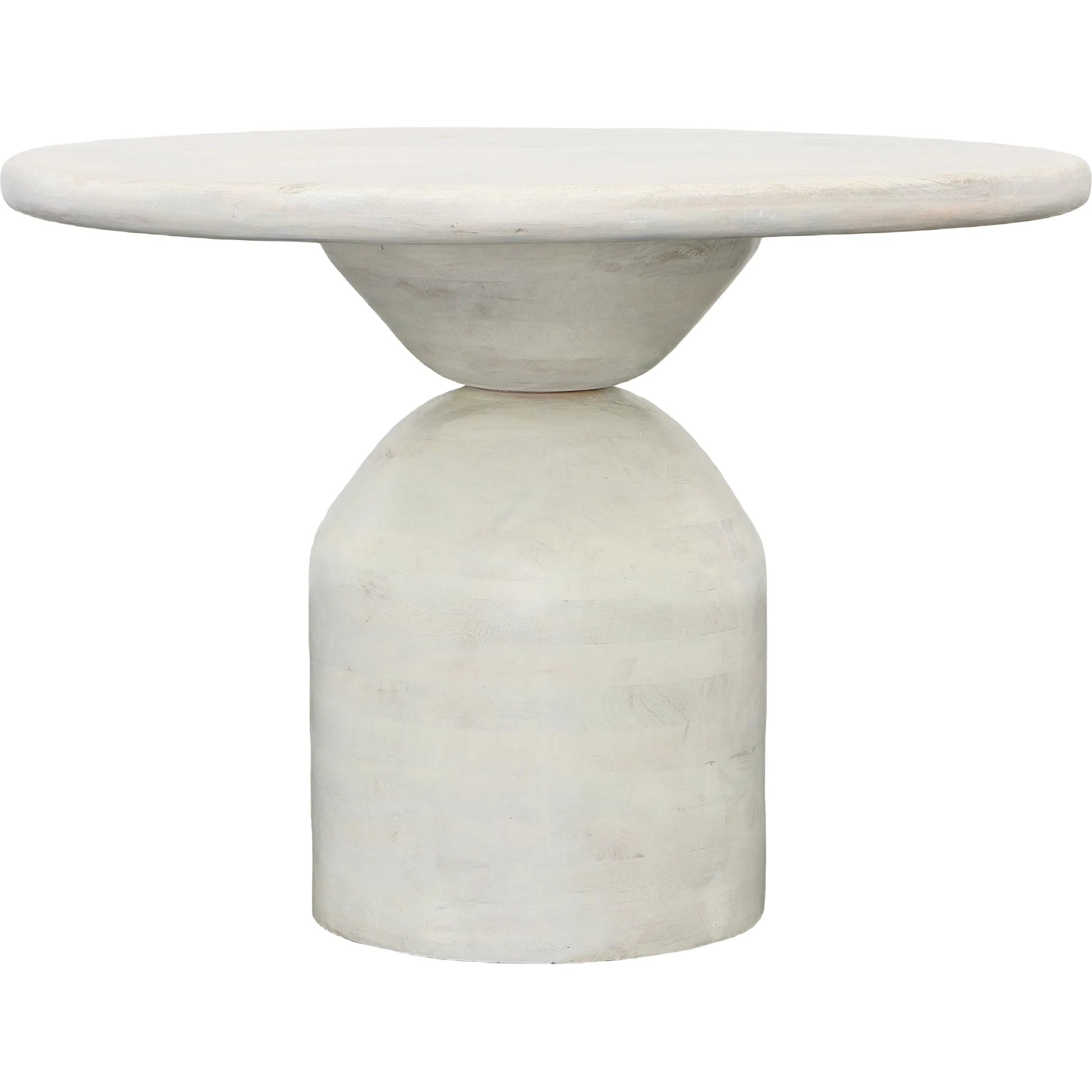 Leann Dining Table by Arch & Plane in whitewash. Made from mango wood in a modern style.