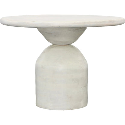 Leann Dining Table by Arch & Plane in whitewash. Made from mango wood in a modern style.