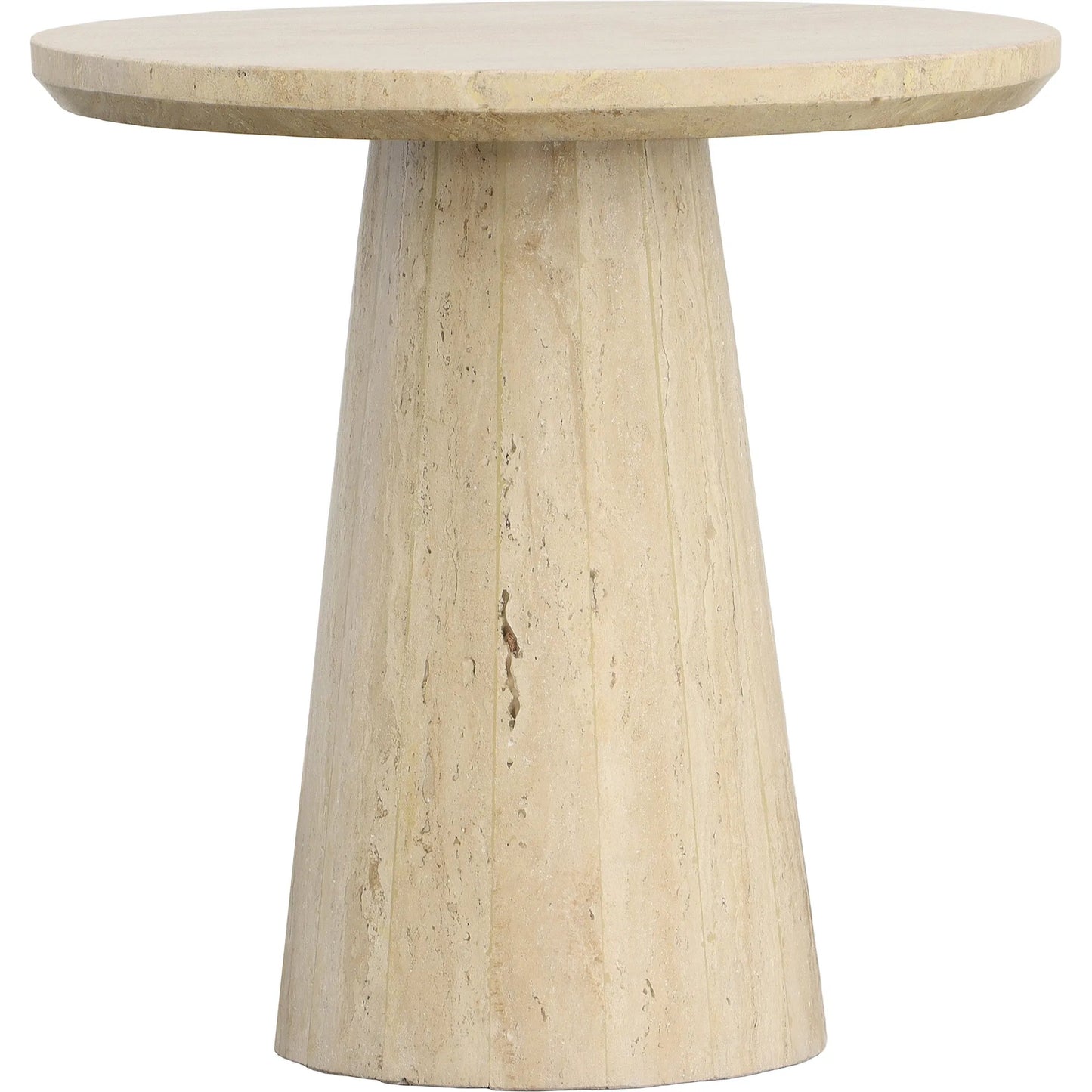 001 SI-2249438 | Primary Silo | Willow End Table by Arch & Plane in beige. Made from travertine stone in a transitional style.