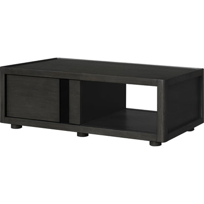 Shaye Coffee Table by Surya. Made from top: wood veneer, manufactured wood, steel, base: oak in a modern style.