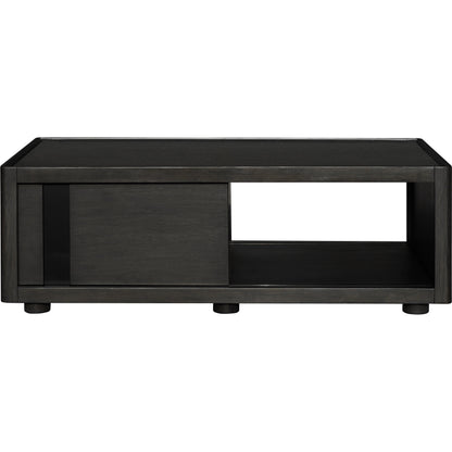 Shaye Coffee Table by Surya. Made from top: wood veneer, manufactured wood, steel, base: oak in a modern style.