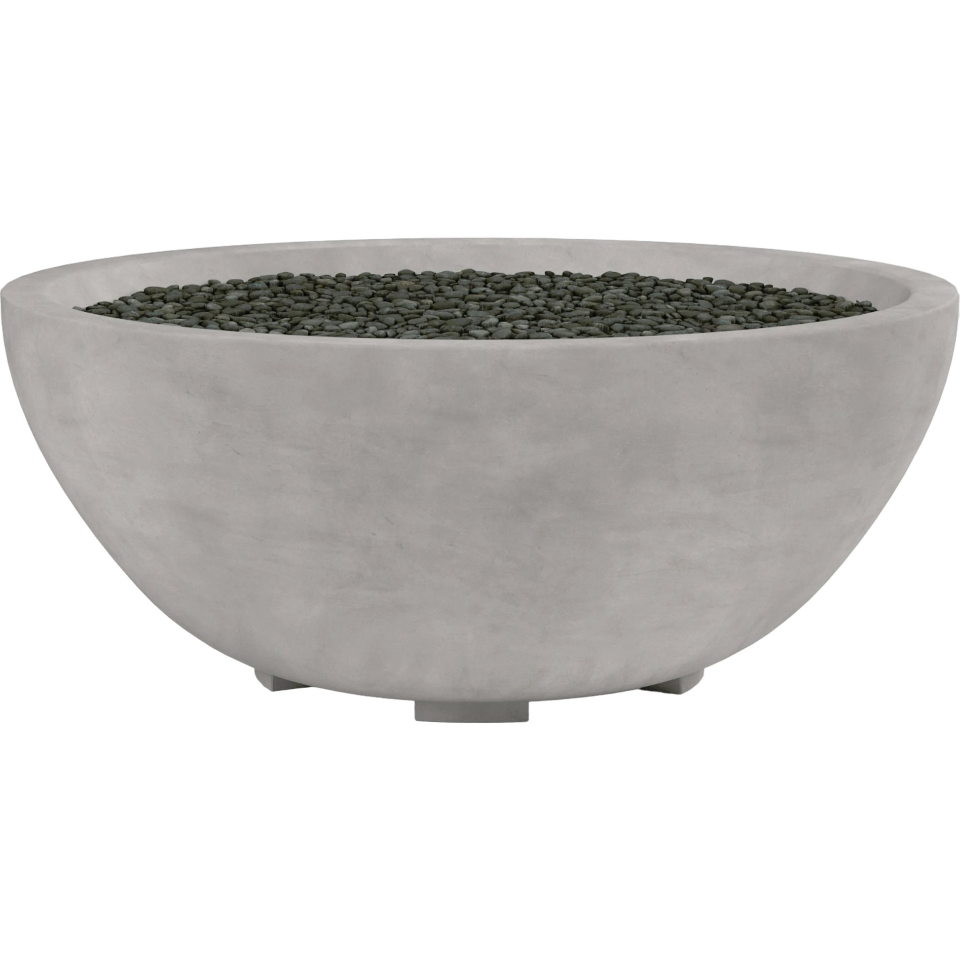 41" Outdoor Fire Bowl by Sunset West in gravelstone. Made from gfr concrete in a modern style.