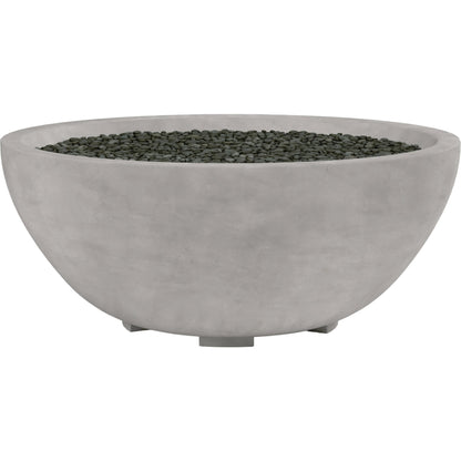 41" Outdoor Fire Bowl by Sunset West in gravelstone. Made from gfr concrete in a modern style.