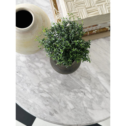 Charleston Bistro Table by Hooker Furniture in garden gate black. Made from resin with veneered carrara stone in a modern style.