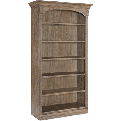 Sutter Bookcase by Hooker Furniture in claro. Made from cathedral oak veneers in a traditional style.