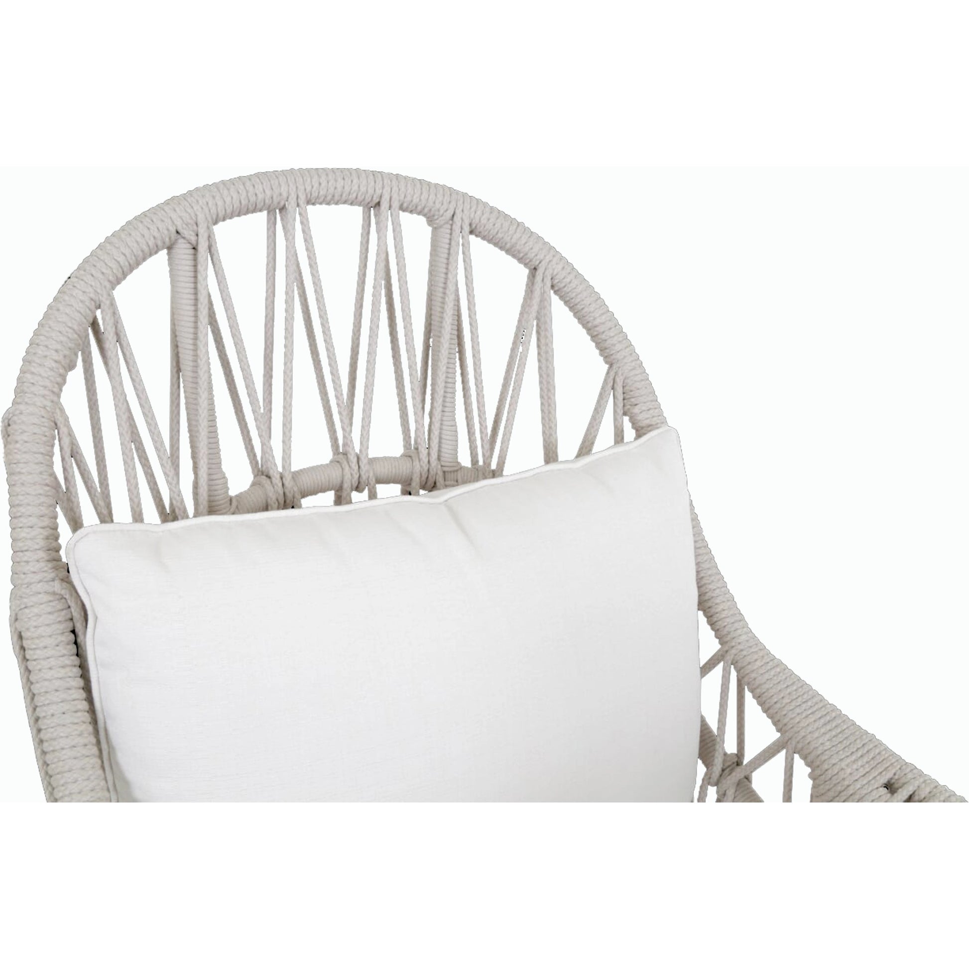 Dana Outdoor Rope Wing Chair in Linen by Sunset West in natural. Made from olefin rope in a coastal style.