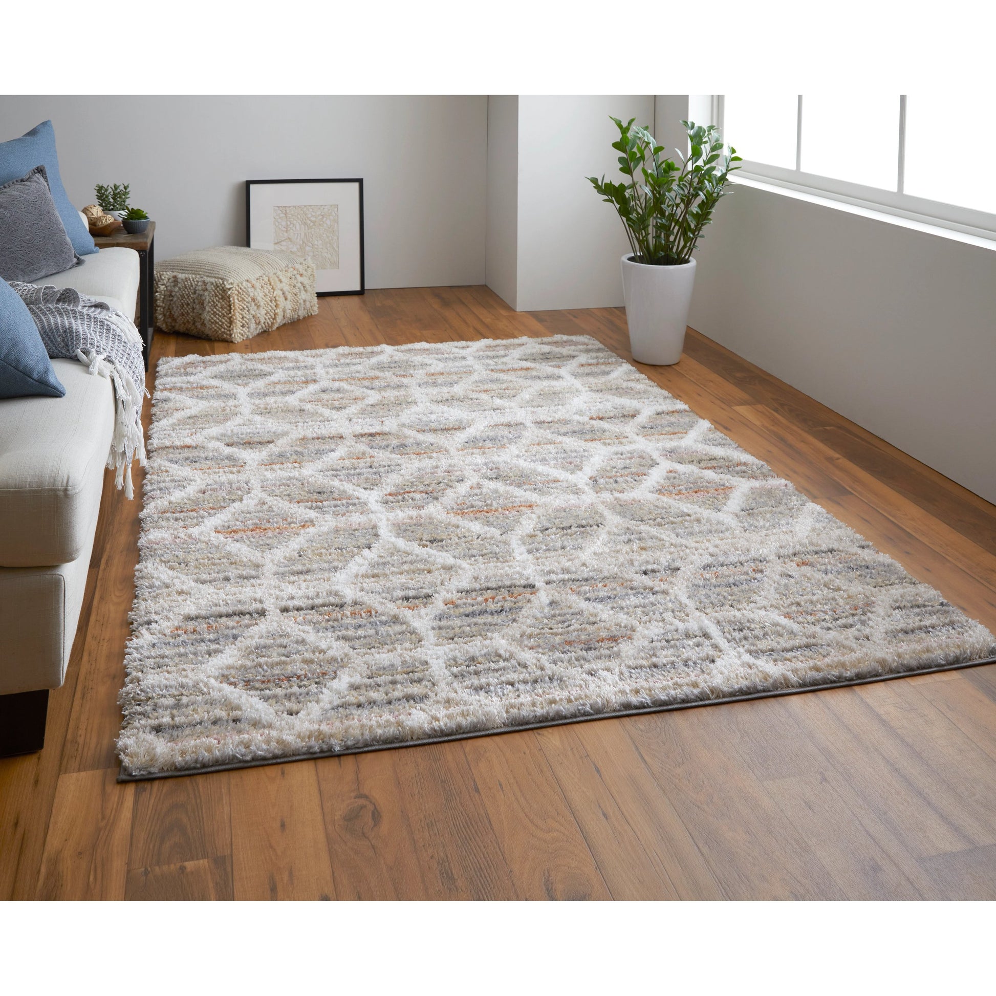 Mynka Transitional Diamond Rug - 39ICF by Feizy. Made from polyester in a unique style.