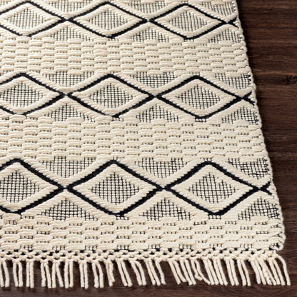 Saint Clair SIC-2301 Rug by Surya in black, cream. Made from 100% new zealand wool in a unique style.