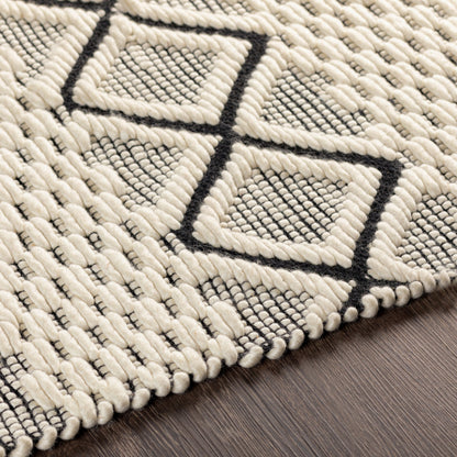 Saint Clair SIC-2301 Rug by Surya in black, cream. Made from 100% new zealand wool in a unique style.