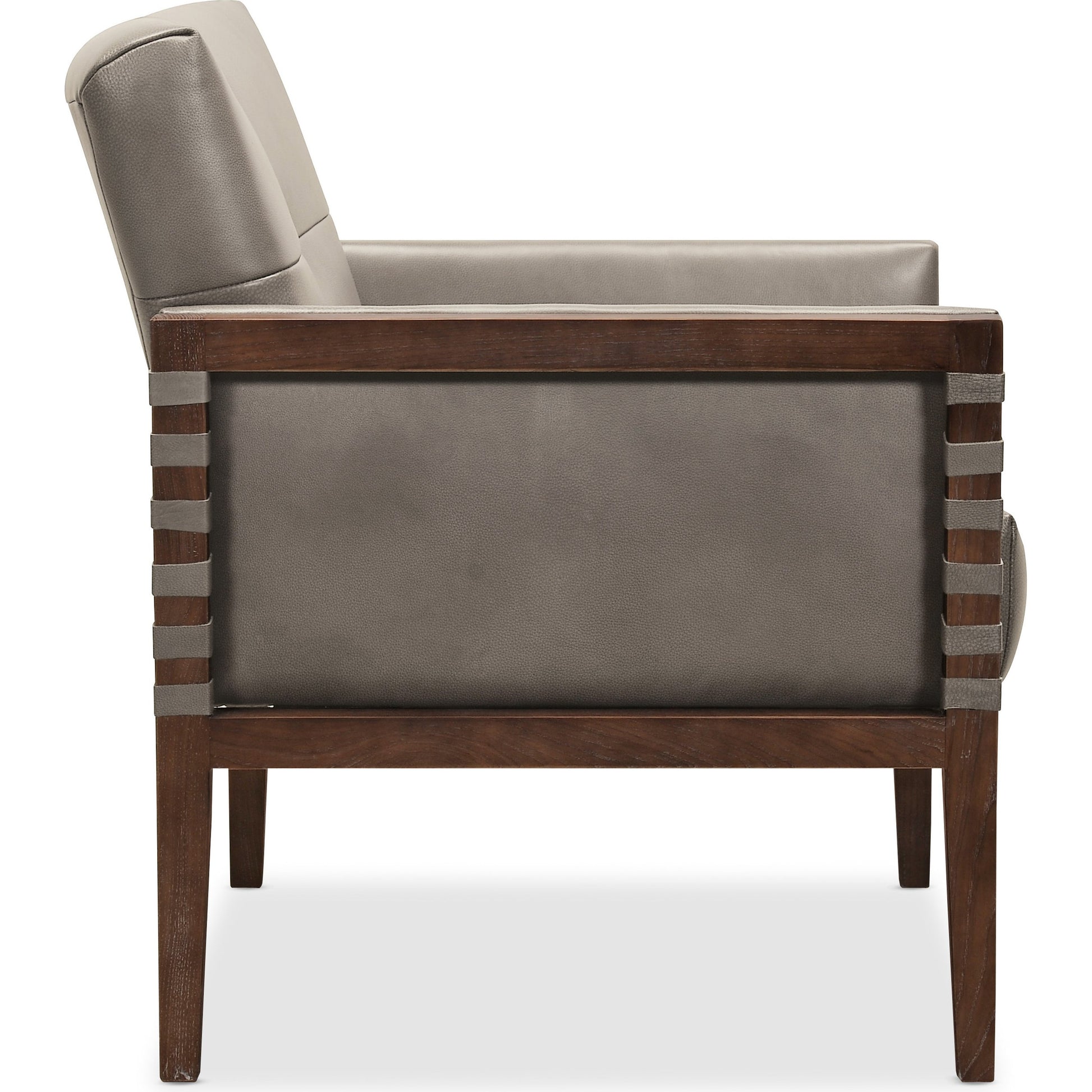 Carverdale Club Chair by Hooker Furniture in grey and maddie gray. Made from leather in a modern style.