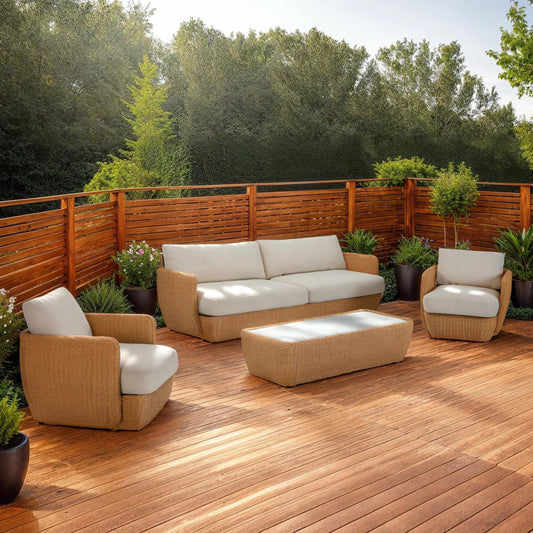 Siesta Outdoor Club Chair by LH Imports in beige and natural. Made from unique in a unique style.