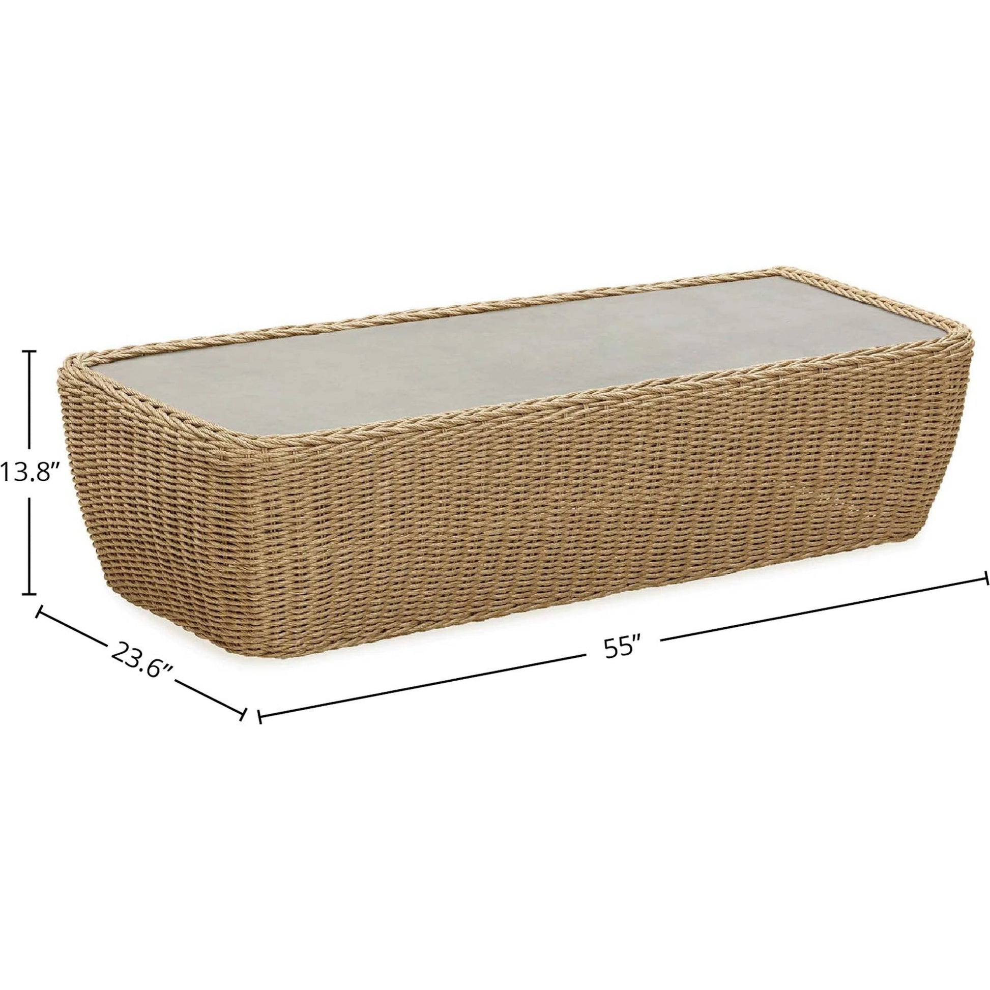 Siesta Outdoor Coffee Table by LH Imports in grey and natural. Made from unique in a rustic style.