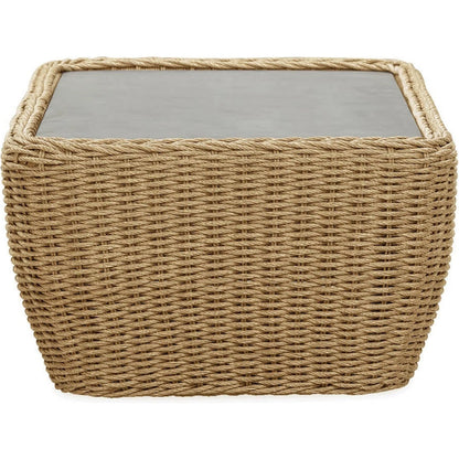 Siesta Outdoor Coffee Table by LH Imports in grey and natural. Made from unique in a rustic style.