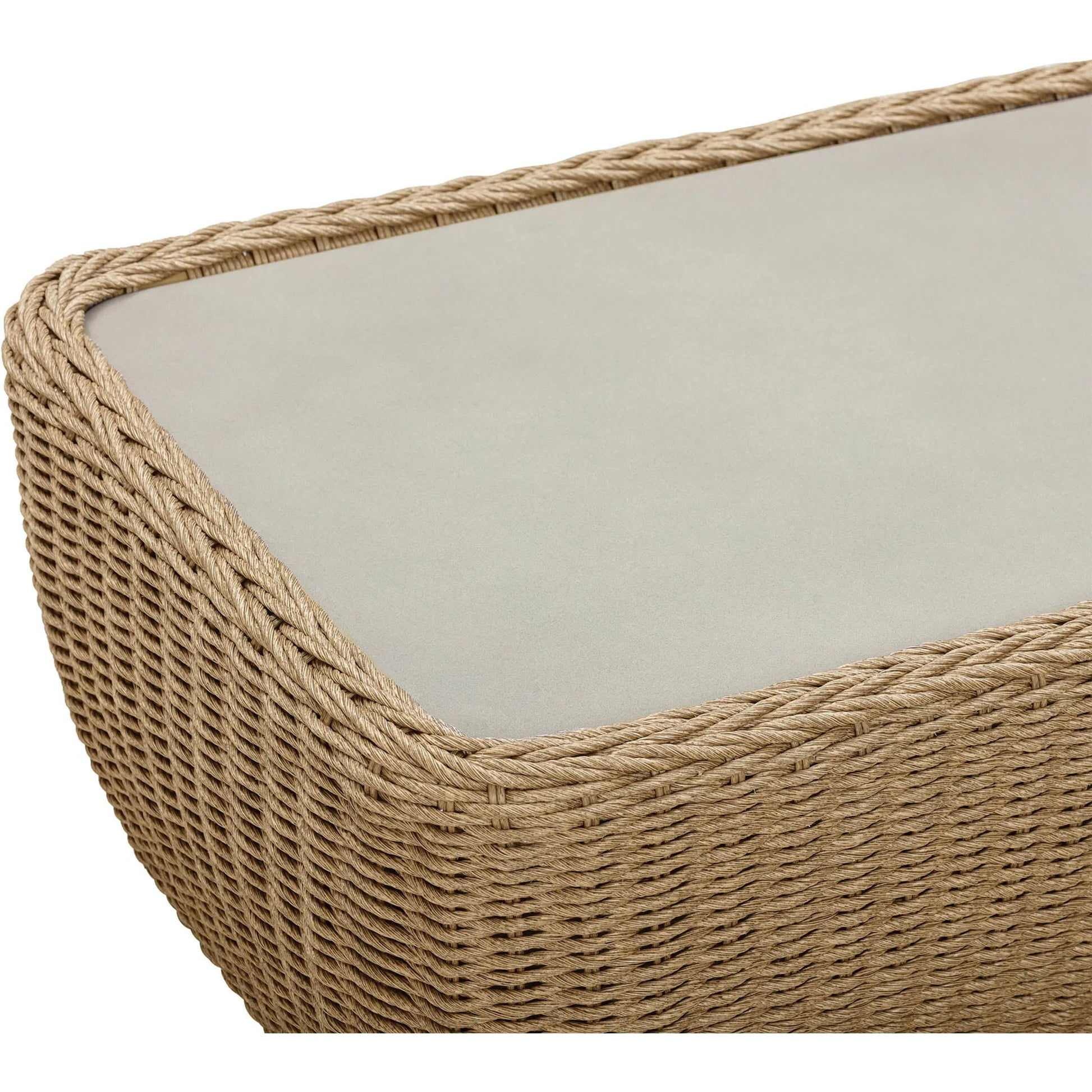 Siesta Outdoor Coffee Table by LH Imports in grey and natural. Made from unique in a rustic style.