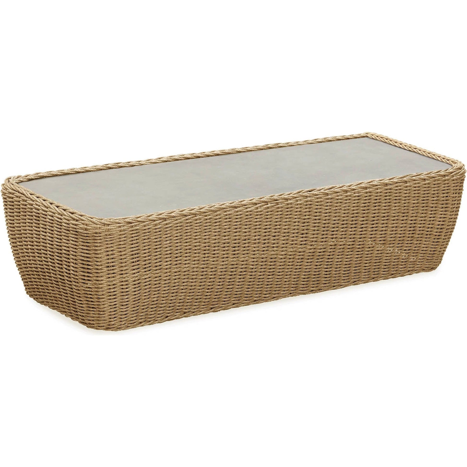 Siesta Outdoor Coffee Table by LH Imports in grey and natural. Made from unique in a rustic style.