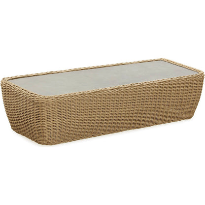 Siesta Outdoor Coffee Table by LH Imports in grey and natural. Made from unique in a rustic style.