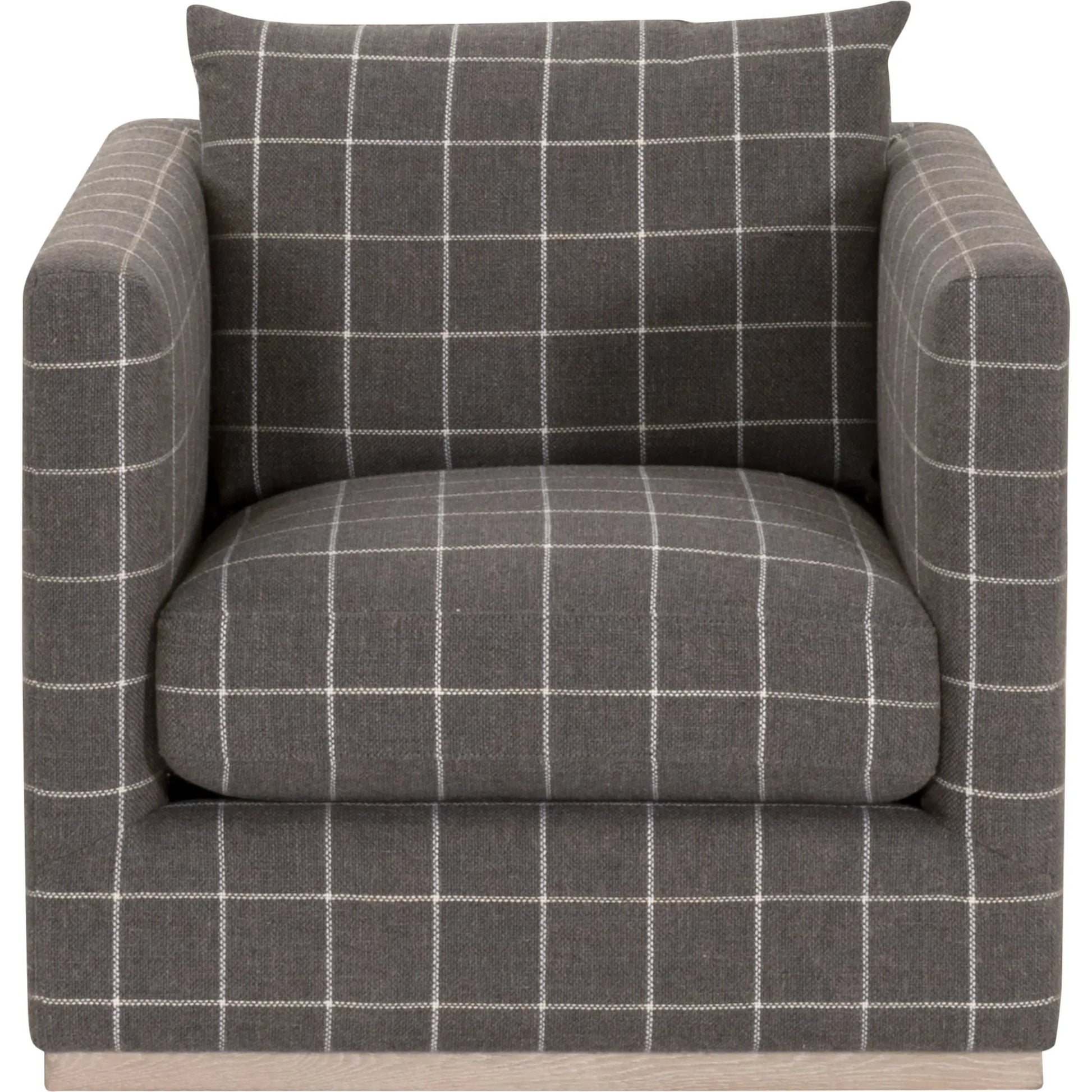 Siena Plinth Base Swivel Club Chair by Essentials For Living. Made from solid oak wood, mdf, plywood, metal in a transitional style.