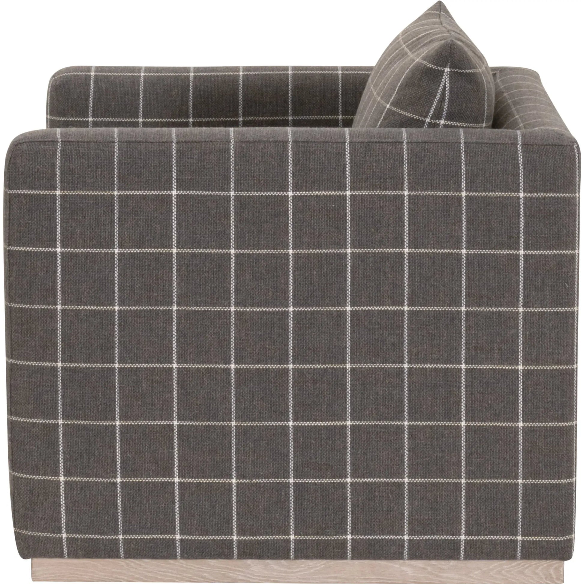 Siena Plinth Base Swivel Club Chair by Essentials For Living. Made from solid oak wood, mdf, plywood, metal in a transitional style.