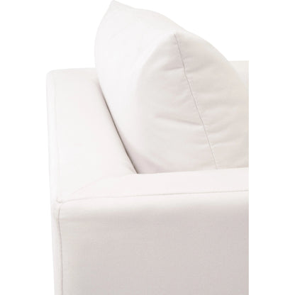 Siena Plinth Base Sofa Chair by Essentials For Living in natural gray oak, livesmart machale-ivory. Made from solid oak wood, mdf, plywood, 100% polyester fabric, foam, feather in a modern style.