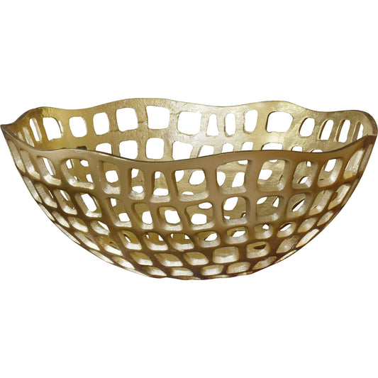 Sierra Decorative Bowl by Worlds Away in gold. Made from unique in a unique style.