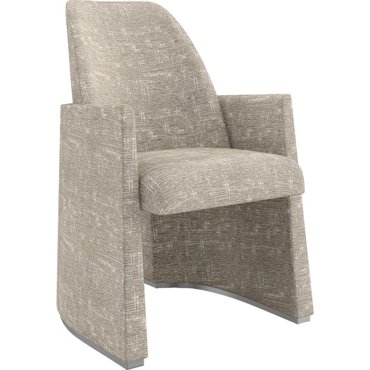 Astra Dining Chair by Caracole in brushed stainless paint. Made from poplar in a unique style.