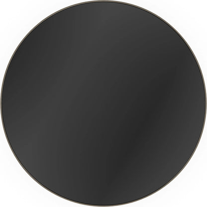 Umbra Small Cocktail Table by Caracole in whisper of gold, piano black. Made from poplar, glass, metal in a modern style.