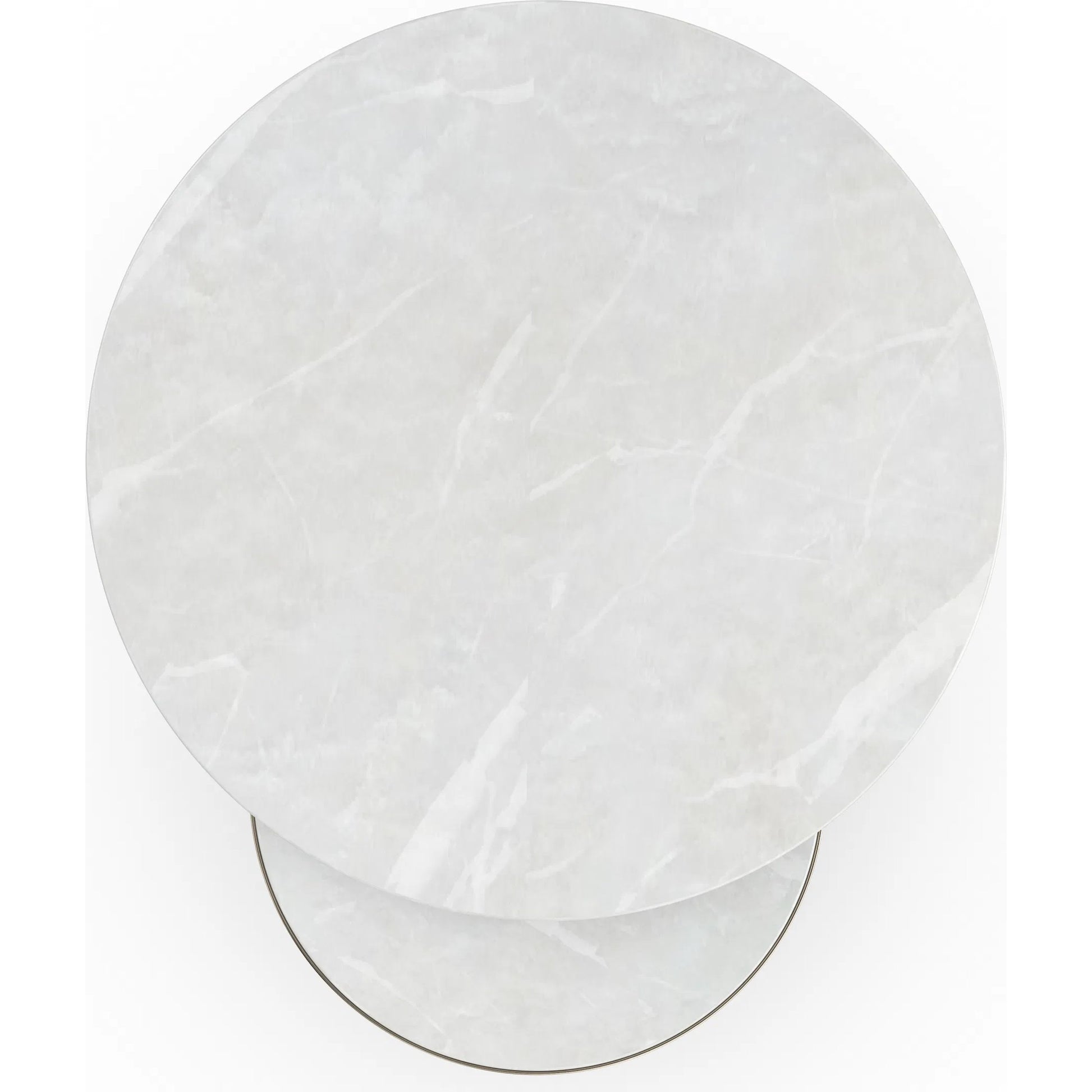 Orbit Nesting Accent Table by Caracole in whisper of gold. Made from marble, metal in a modern style.