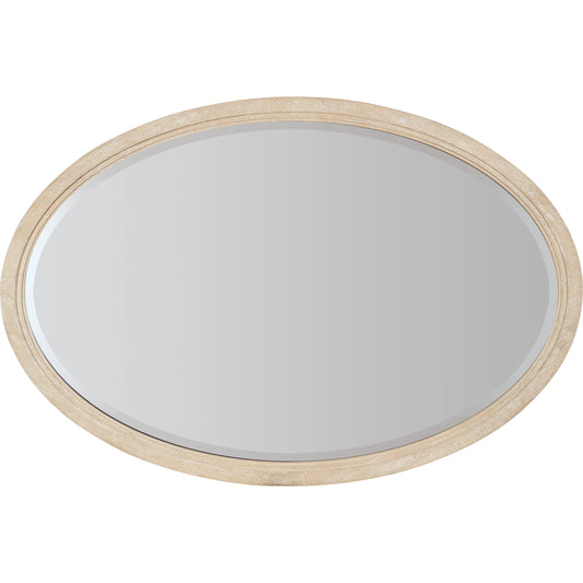 Nouveau Chic Oval Mirror by Hooker Furniture in sandstone. Made from wood, mirror glass in a modern style.