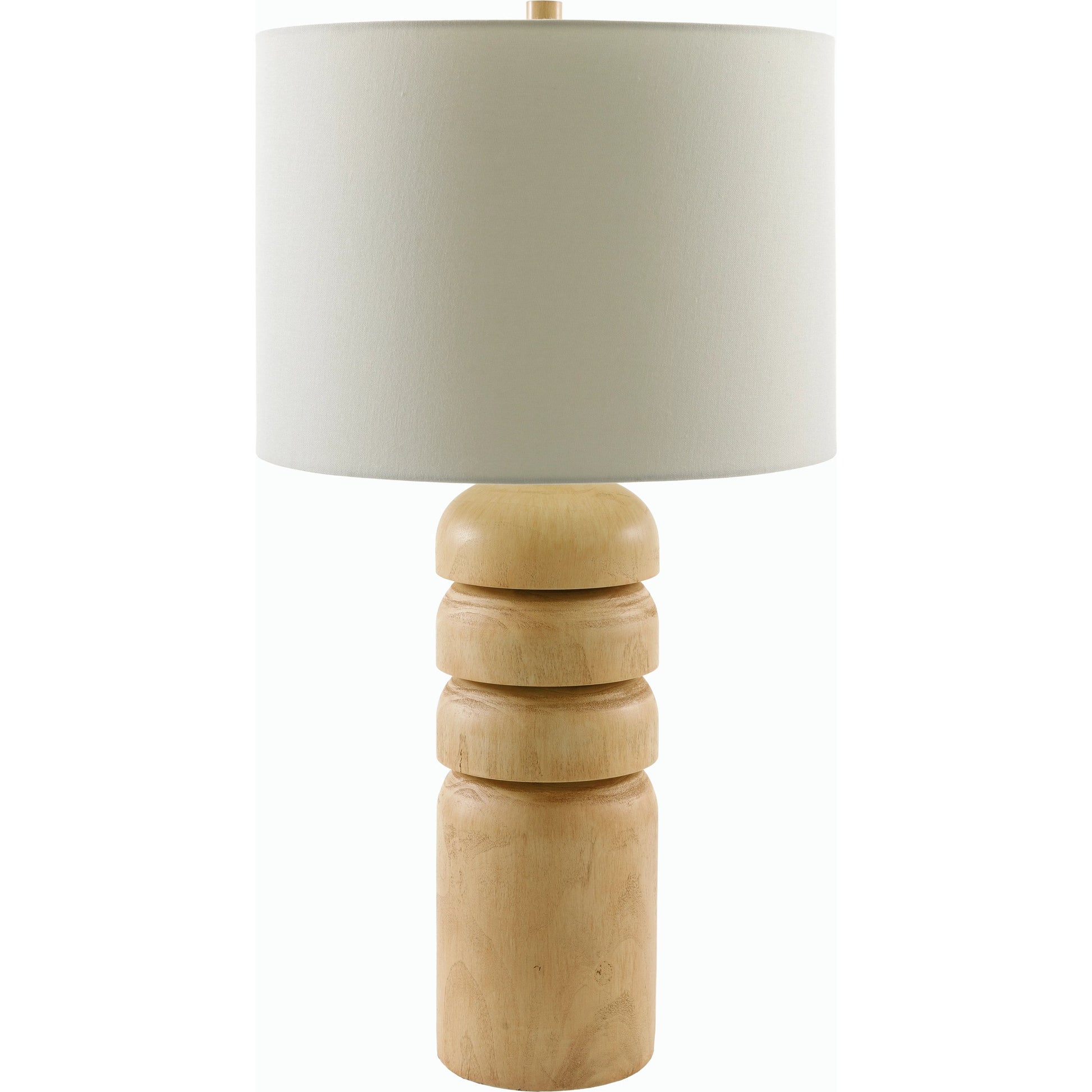 Simeon Accent Table Lamp - 535423 by Surya in body: wood, shade: white, finial: wood, harp: metallic - gold, cord: translucent and paintedpainted. Made from resin, linen, polyester, plastic in a modern style.