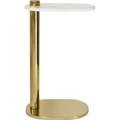 Simeon Racetrack C Table by Worlds Away. Made from marble, brass in a modern style.