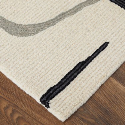 Maguire Transitional Rug - 8905F by Feizy in ivory, gray, black. Made from wool, nylon in a unique style.