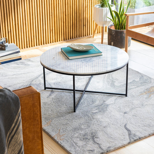 Anastasia - 29300 by Livabliss in black and mattenatural. Made from top: marble, base: metal in a modern style.