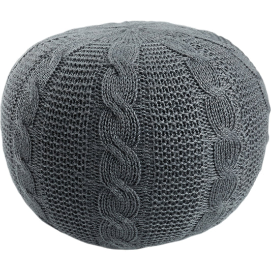 Sitka SIT03 Pouf by Jaipur Living in gray. Made from 100% polyester in a modern style.