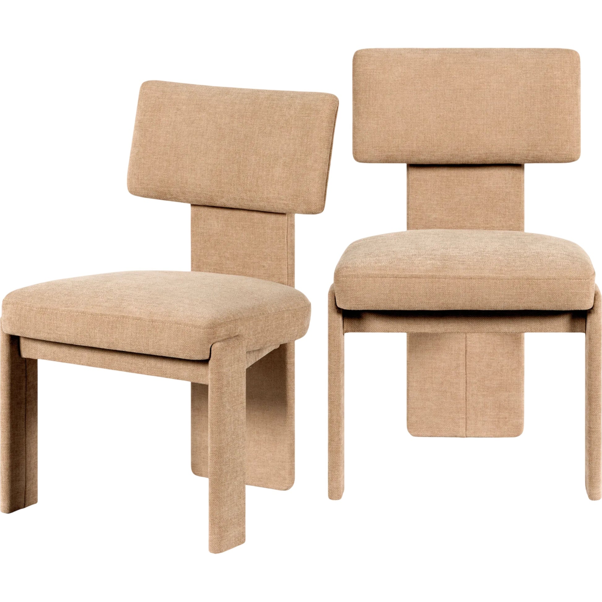 Sitara Dining Chair by Surya in beige and natural. Made from polyester, rubber wood, high density polyurathane foam in a unique style.