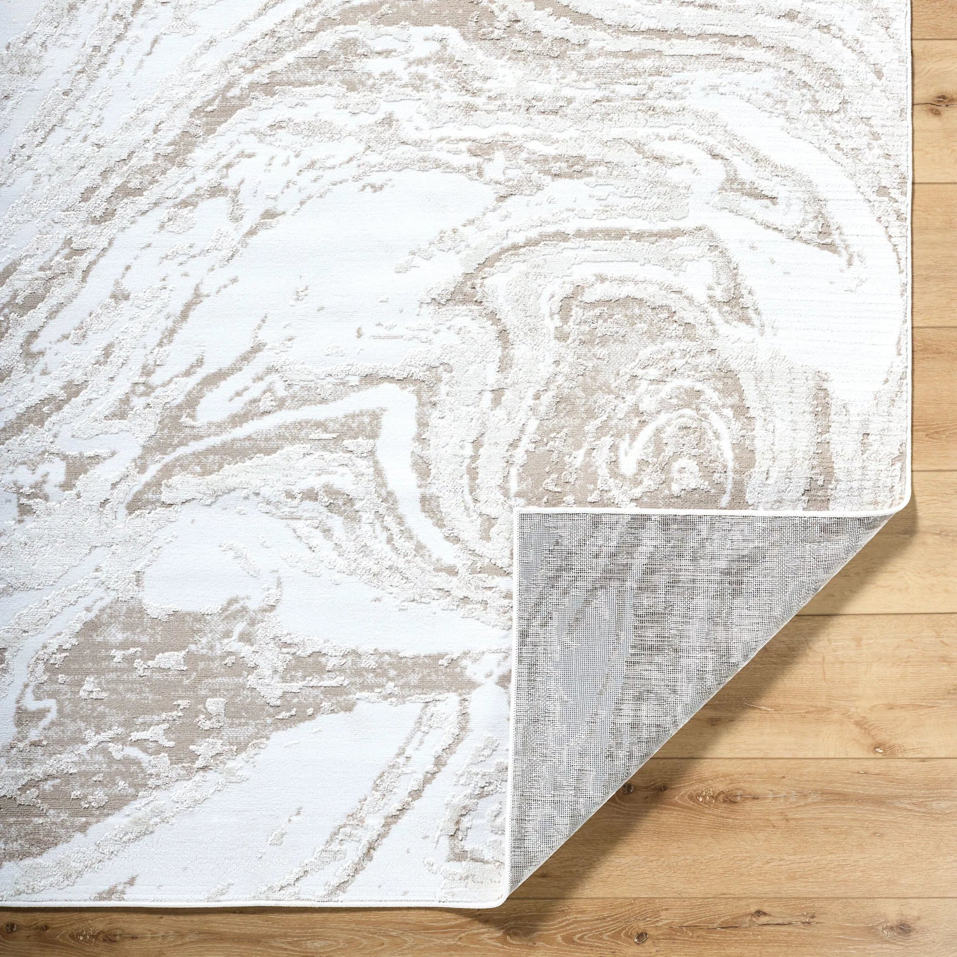 Siyah Rug - 537411 by Livabliss in light silver, ash, off-white. Made from polyester, polypropylene in a unique style.