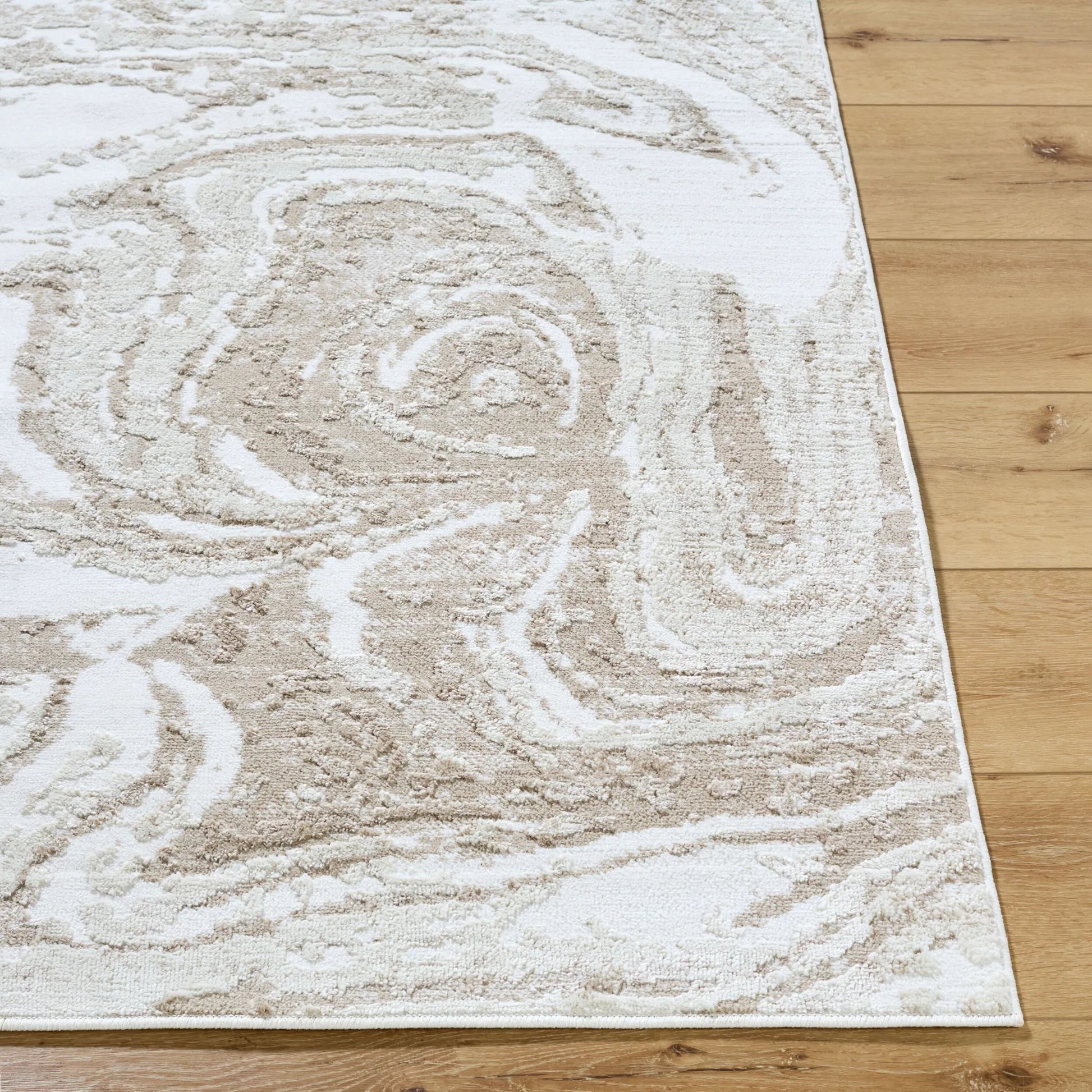 Siyah Rug - 537411 by Livabliss in light silver, ash, off-white. Made from polyester, polypropylene in a unique style.