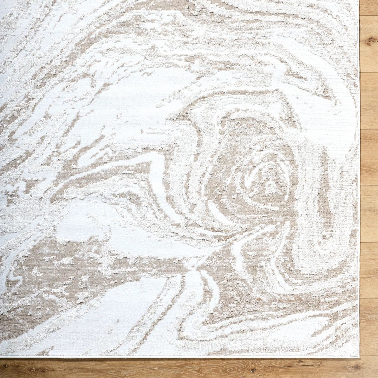 005 SI-2169026,SI-2169027 | Closeup | Siyah Rug - 537411 by Livabliss in light silver, ash, off-white. Made from polyester, polypropylene in a unique style.