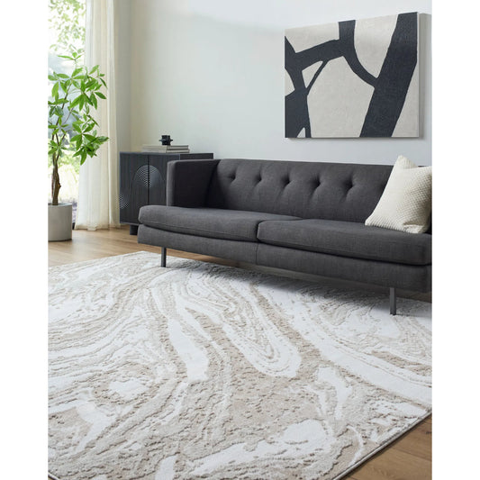 Siyah Rug - 537411 by Livabliss in light silver, ash, off-white. Made from polyester, polypropylene in a unique style.