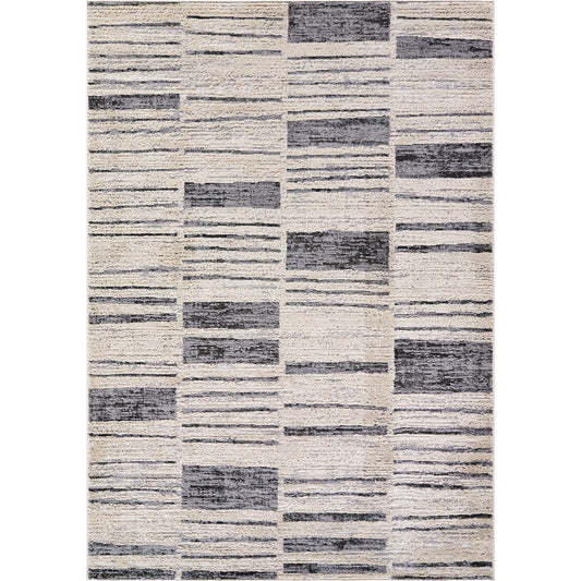 Siyah Rug - 537415 by Livabliss in light silver, metallic - silver, silver, ash, slate. Made from polyester, polypropylene in a unique style.