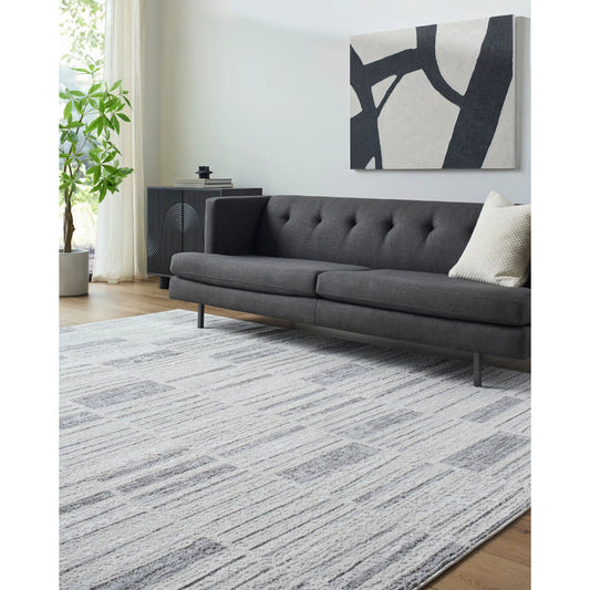 Siyah Rug - 537415 by Livabliss in light silver, metallic - silver, silver, ash, slate. Made from polyester, polypropylene in a unique style.