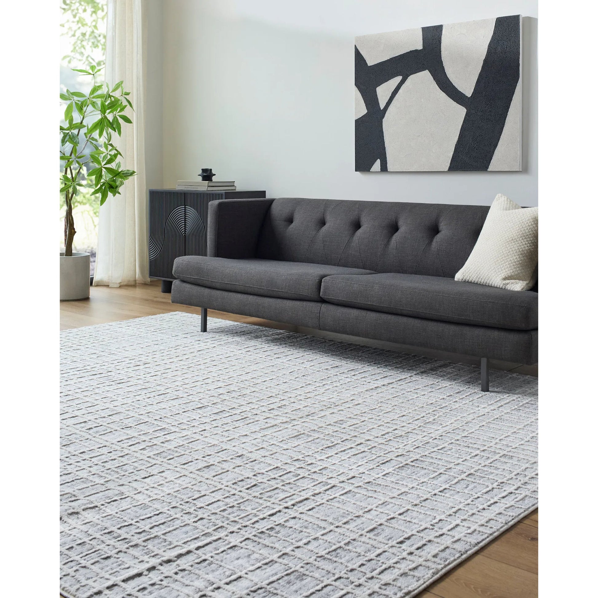 Siyah Rug - 537430 by Livabliss in light silver, silver, metallic - silver, sage. Made from polyester, polypropylene in a unique style.