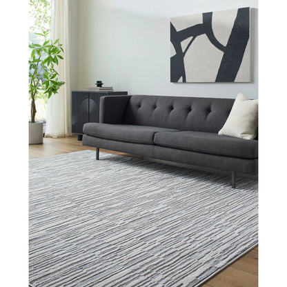 Siyah Rug - 537438 by Livabliss in light silver, metallic - silver, silver, ash, prairie dust. Made from polyester, polypropylene in a unique style.