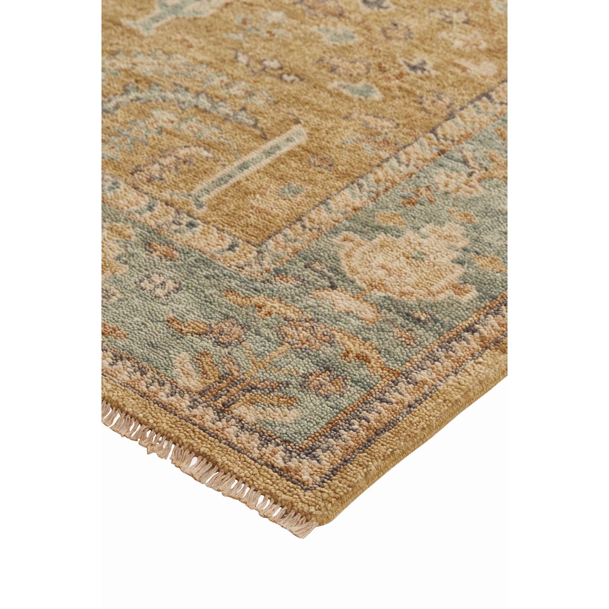 Carrington Traditional Oriental Rug - 6501F by Feizy in gold, blue, gray. Made from wool in a unique style.