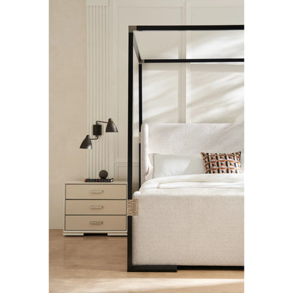 Shelter Me Canopy by Caracole in almost black, brushed stainless. Made from poplar in a unique style.