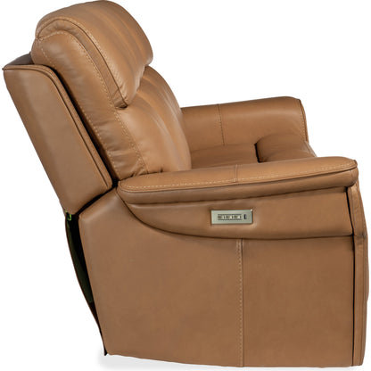 Lyra Zero Gravity Power Sofa by Hooker Furniture. Made from leather in a traditional style.