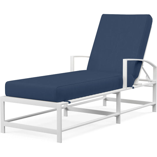 Bristol Outdoor Chaise in Canvas Flax w/ Self Welt by Sunset West. Made from aluminum in a modern style.