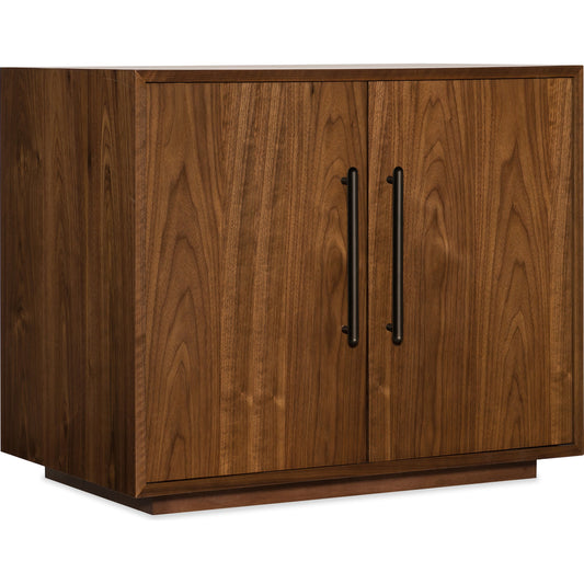 Elon Cabinet by Hooker Furniture in walnut. Made from flat cut walnut veneers in a traditional style.