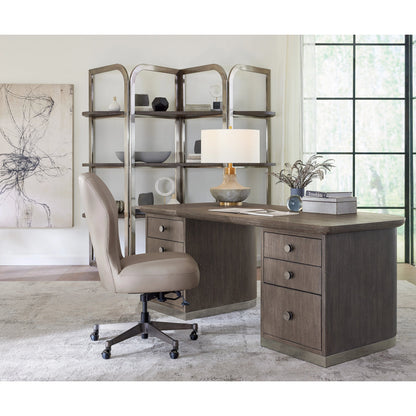 Modern Mood Executive Desk by Hooker Furniture. Made from oak veneers, metal in a modern style.